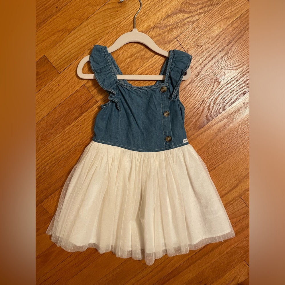 Girls Calvin Klein denim/tulle dress size 5